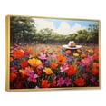 thumbnail image 2 of Designart "Flower Blooms Adorning Cowboy Hat" People Framed Wall Art - Mid-Century Red Cowboys Entryway Framed Wall Art Print, 2 of 6