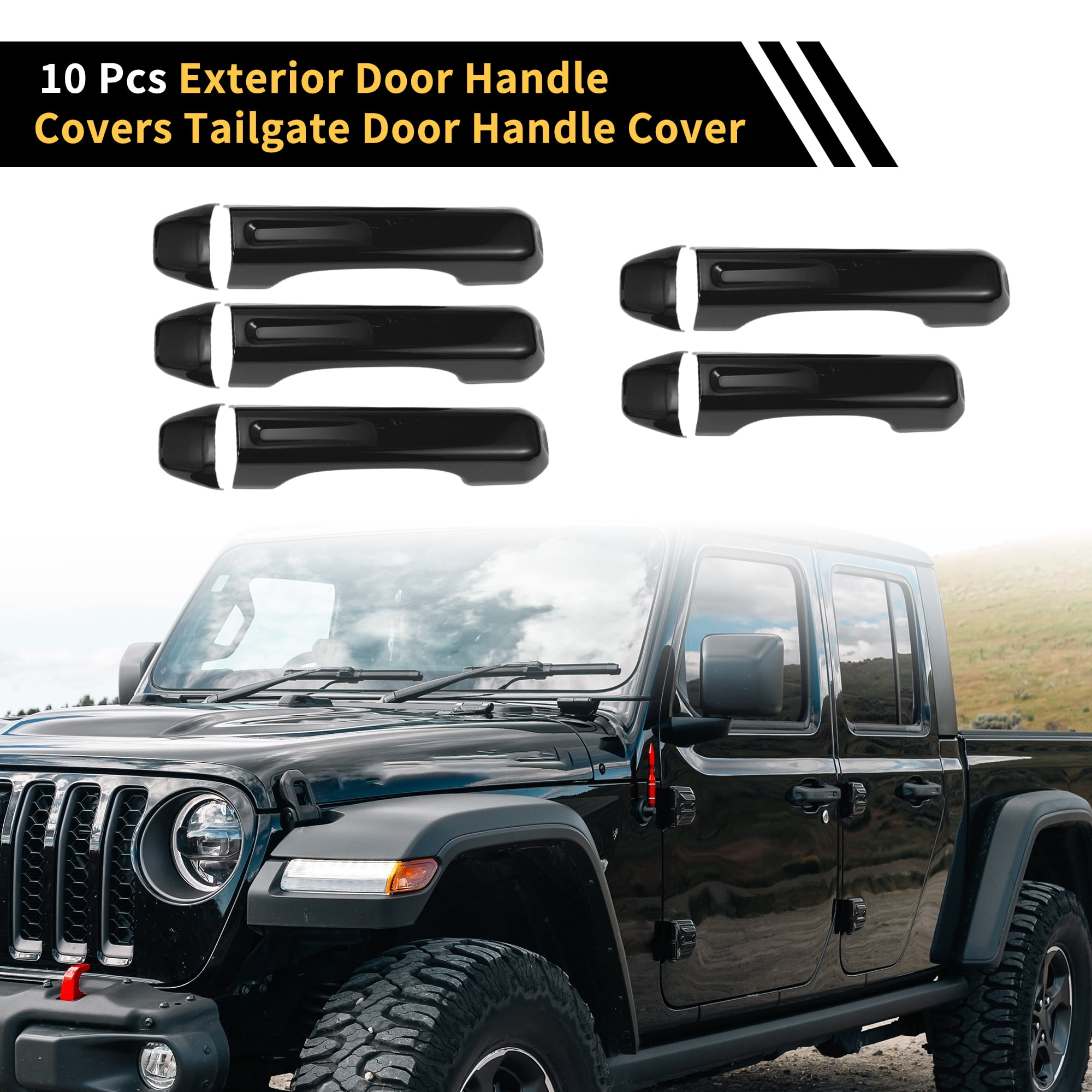 Unique Bargains Handle Cover for Jeep Wrangler JL/JLU 2018-2022 for Gladiator JT 2020-2021