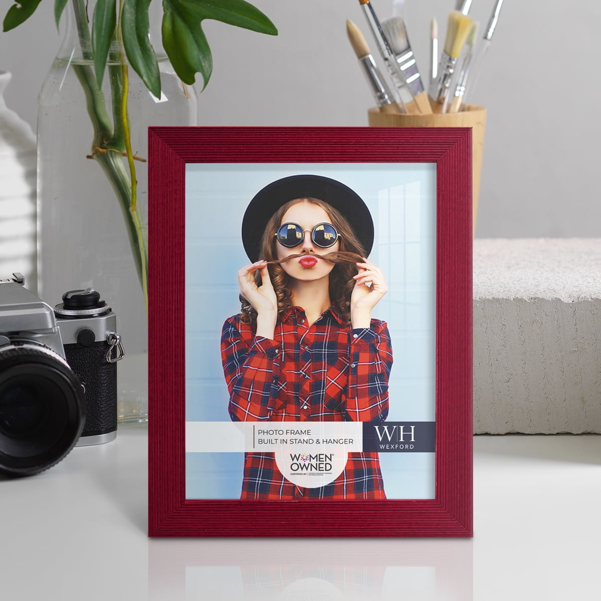 Grooved 6 in. x 8 in. Red Picture Frame (Set of 2)