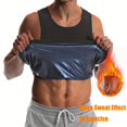thumbnail image 2 of Men's Sauna Suit Shirt - Heat Trapping Sweat Compression Vest, Shapewear Top, Gym Exercise Versatile Shaper Waist Trainer Silver L, 2 of 5