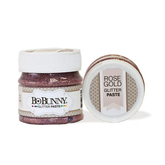 Bo Bunny Double Dot Glitter Paste 1.69oz Rose Gold
