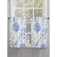 thumbnail image 3 of Tier Curtains 45 Inches Long, Hydrangea Leaves Window Treatment Curtain Drapes, Blue Striped Botanical Floral Small Curtain Drapes for Bathroom Laundry Room, 27.5"x45", 2 Panels, 3 of 7