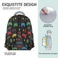 thumbnail image 5 of Game Controller Black Pattern Backpack for School, Cute School Bag with Adjustable Shoulder Straps and Padded Back, 15.3"x11"x7.1", 5 of 5