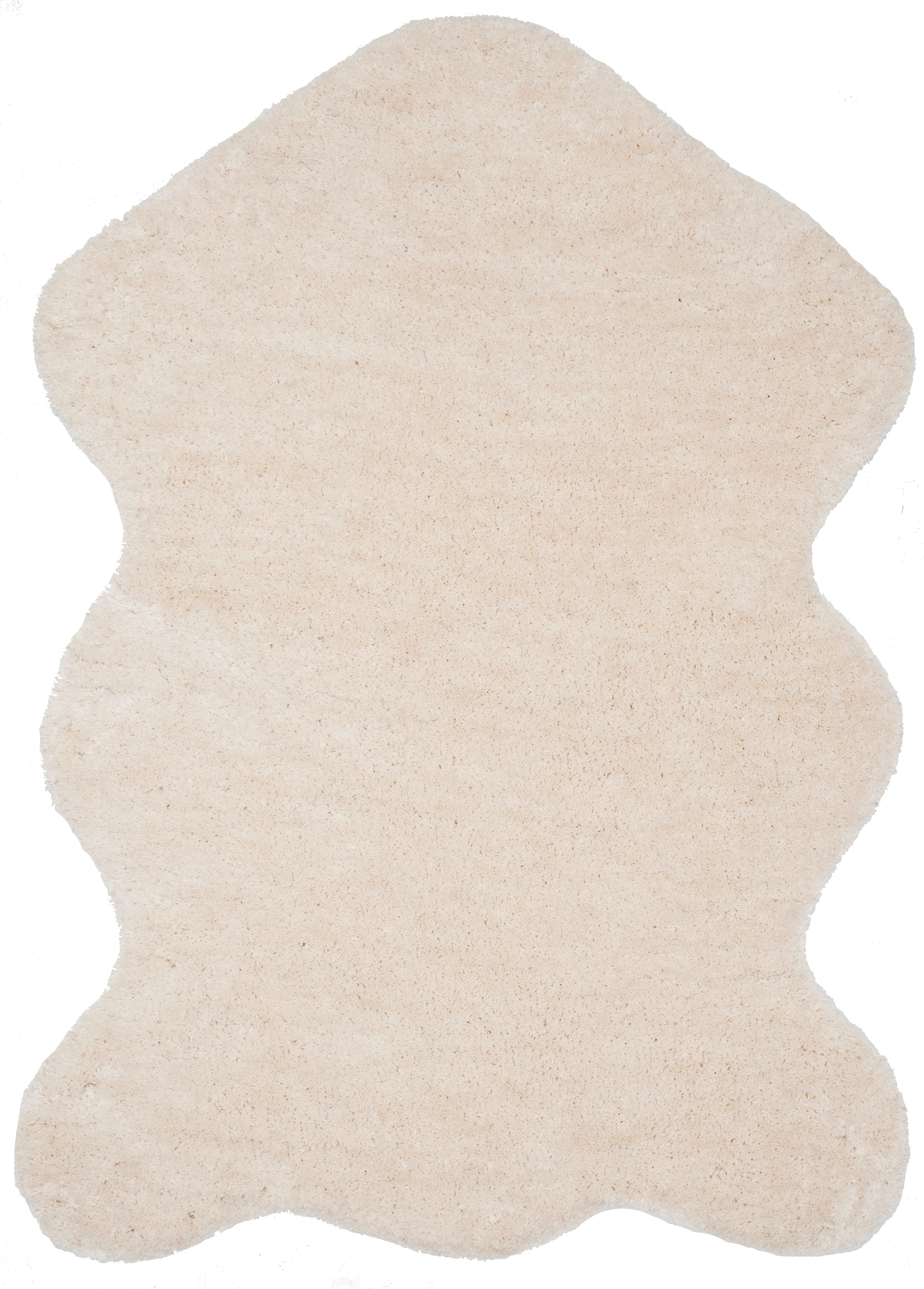 SAFAVIEH Addie Solid Plush Polyester Sheep Shag Area Rug, Ivory, 4' x 6'