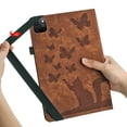 thumbnail image 3 of Allytech Flip Wallet Case for iPad Air 13-Inch M2 (2024), Auto Sleep/Wake, Pencil Holder & Card Slots, Lovely Pattern PU Leather Shockproof Slim Fit Kickstand Case - Brown, 3 of 7