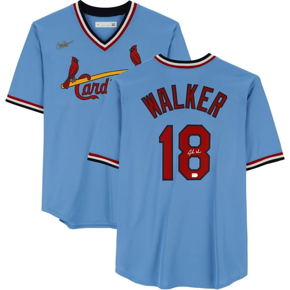 Jordan Walker St. Louis Cardinals Autographed Blue Cooperstown Replica Jersey - Fanatics Authentic Certified