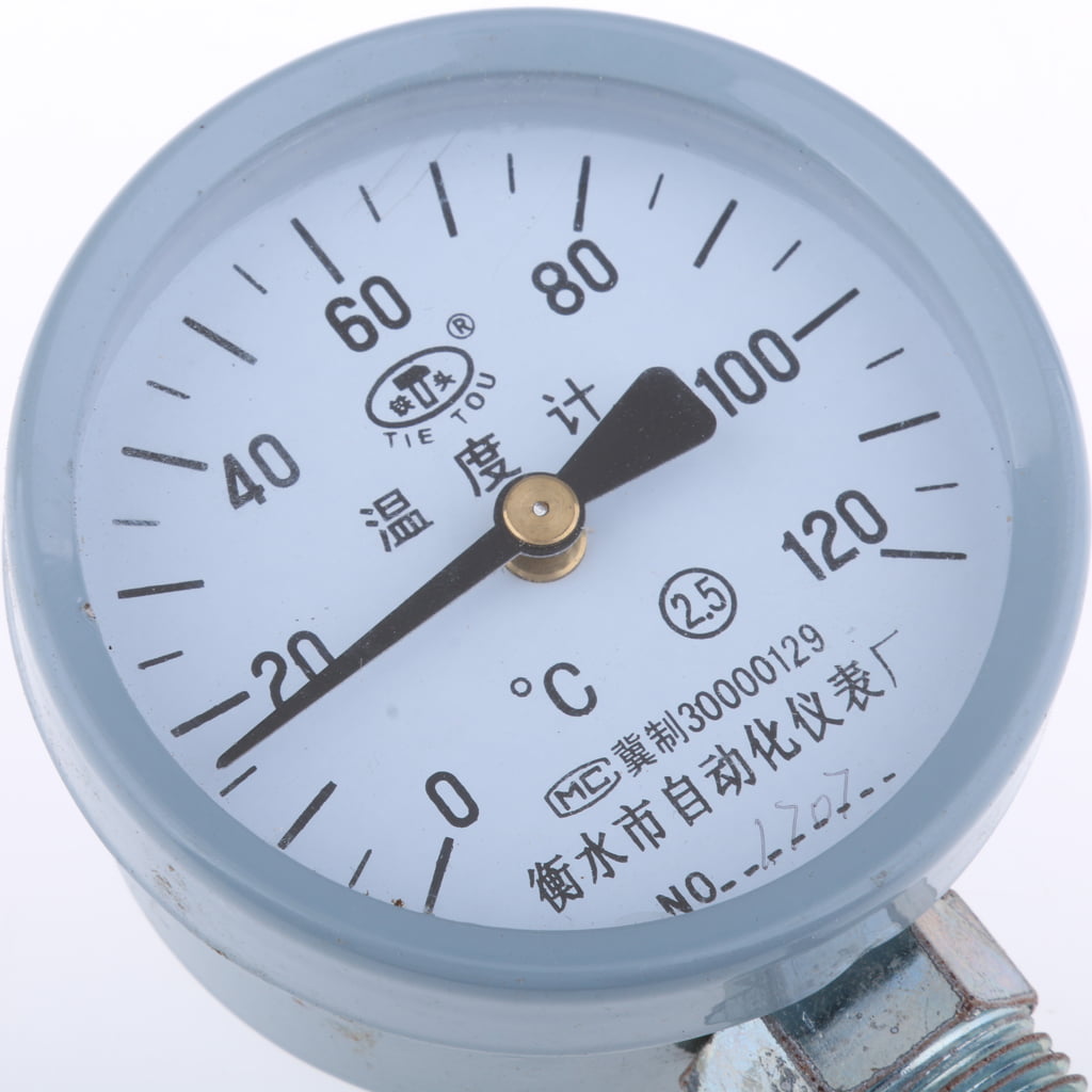 0-120° Stainless Steel Dial Pipe Thermometer Temp Gauge For Industrial Use E9X2 