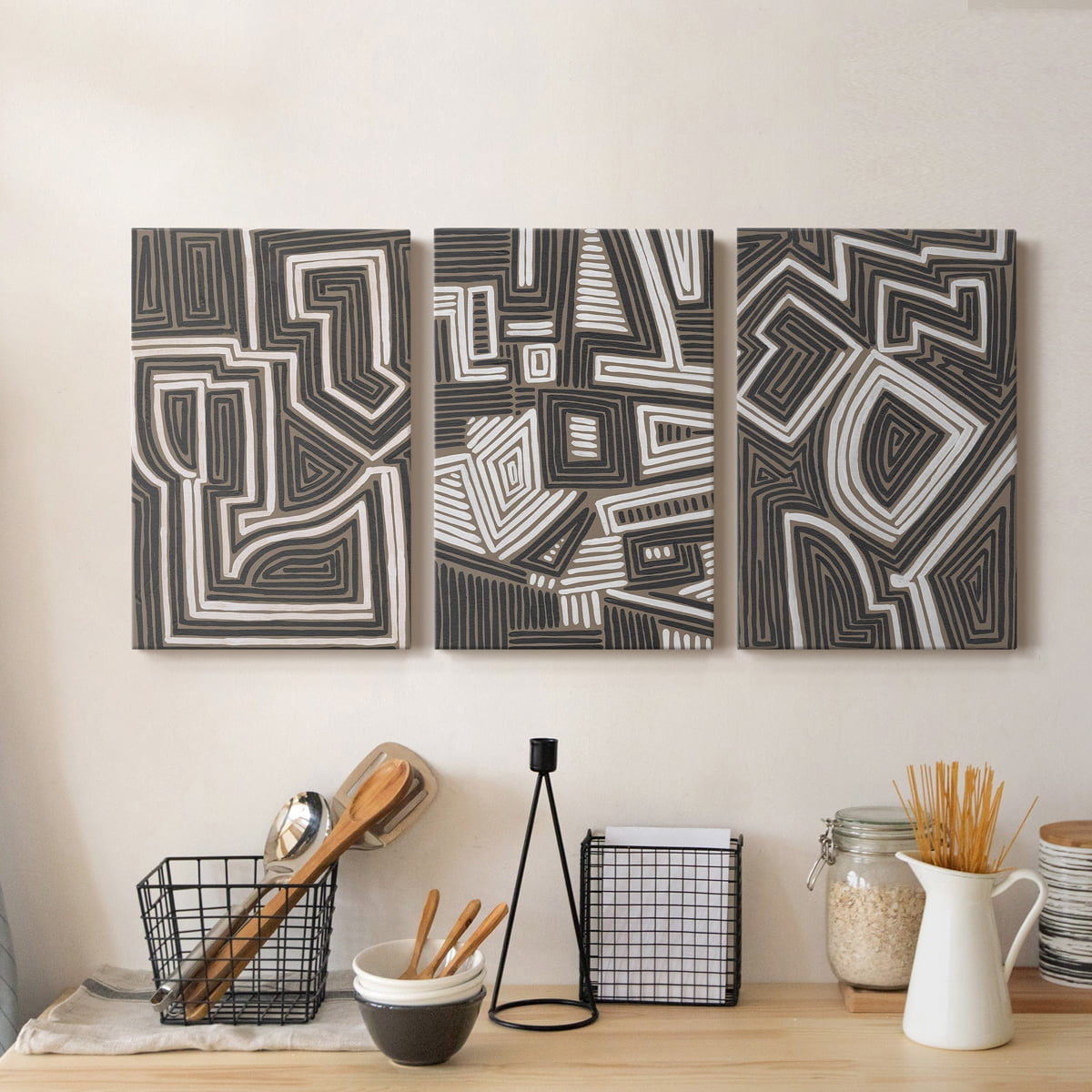 Abstract Maze I Premium Gallery Wrapped Canvas - Ready to Hang - 8 x 12 Each