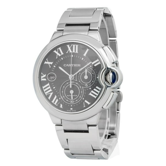 Pre-Owned Cartier Ballon Bleu W6920025 Stainless Steel 44MM Black Dial