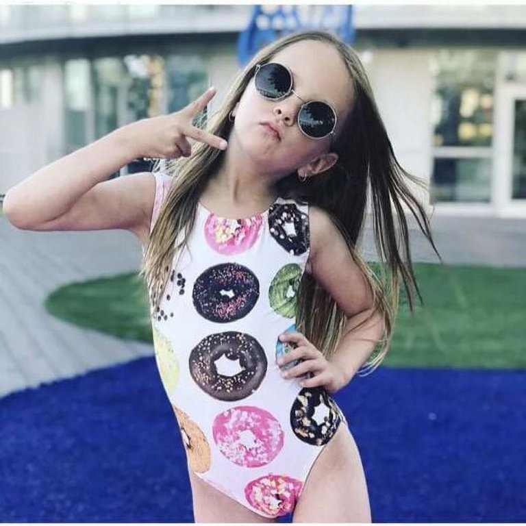 Kids Baby Girls Toddler Donut Swimsuit Swimwear Bathing Suit Bikini Tankini 1 6T