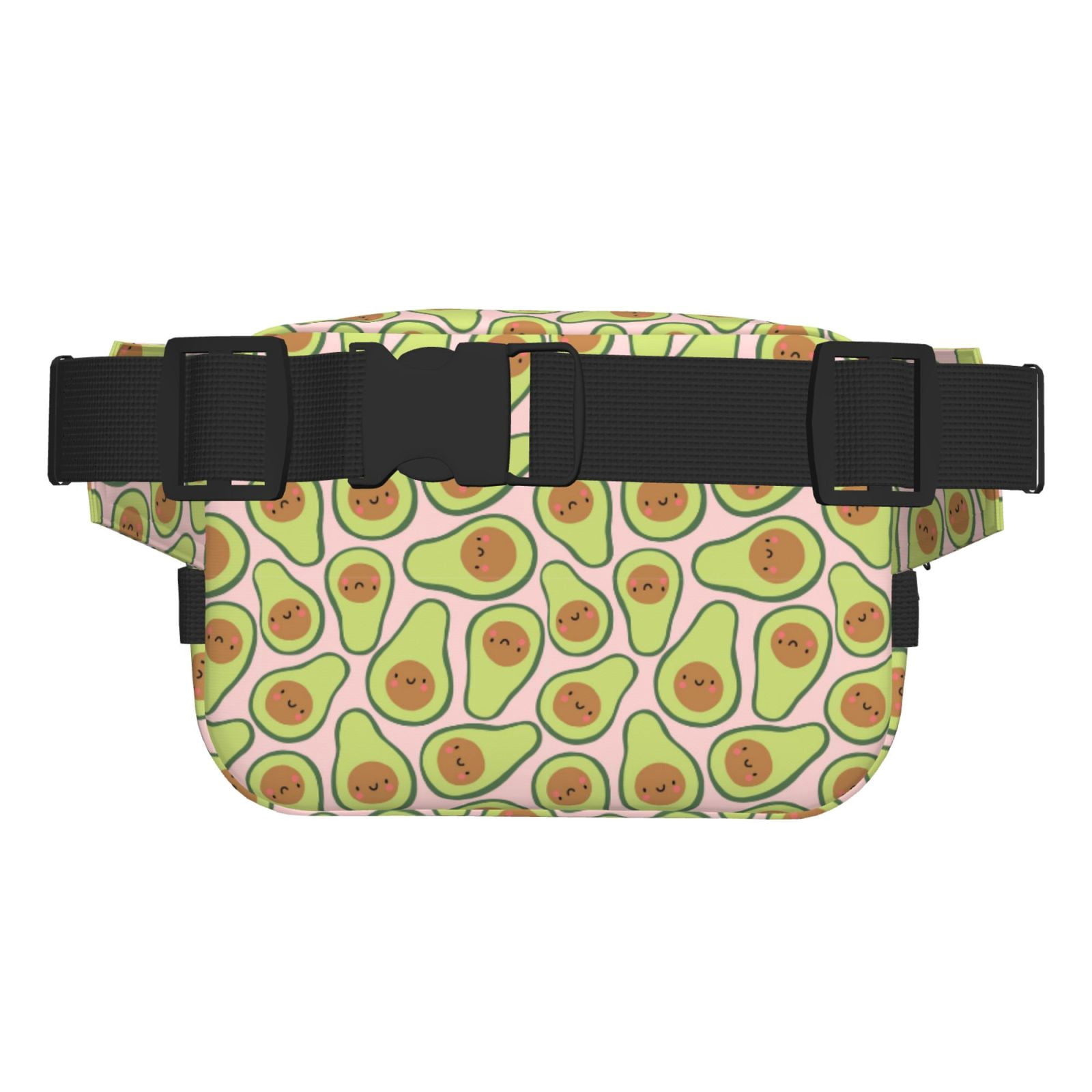 Picia Cute Avocado Print Square Double-Layer Waist Bag Mini Adjustable Waist Belt Bag Exercise Running Travel Hiking