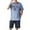 Sky Blue, variant on Mens Pajamas Set 2 Piece Lightweight Short Sleeve Crew Neck Nightwear and Shorts Solid Color Casual Classic Fit Men's Sleepwear