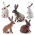 thumbnail image 1 of Figuras de césped para jardín, 5 piezas de animales de simulación lindos, adornos de escultura de conejito de simulación, juguetes modelo de conejo de granja creados magistralmente, 1 of 8