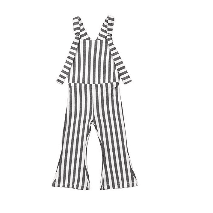 Kids Baby Girl Stripes BellBottom Jumpsuit Romper Overalls Pants