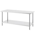 thumbnail image 1 of KFFKFF Table de Préparation en Métal, Dimensions : 30x72x34 Pouces, Supporte jusqu'à 920 Lb, Construction en Acier Inoxydable Durable, Comprend 3 Options de Réglage de Hauteur, Idéal pour Cuisines, Garages, Restaurants, 1 of 9