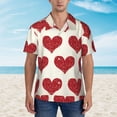 thumbnail image 2 of Xecao Love print Hawaiian shirt - a stylish short-sleeve button-down for men, perfect for casual beach and tropical outings., 2 of 9