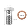 thumbnail image 3 of Unique Bargains 2pcs M10x1.0 Thread Turbo Brake Line Banjo Bolt with Copper Washers Single Banjo Bolt 20mm Length, 3 of 6
