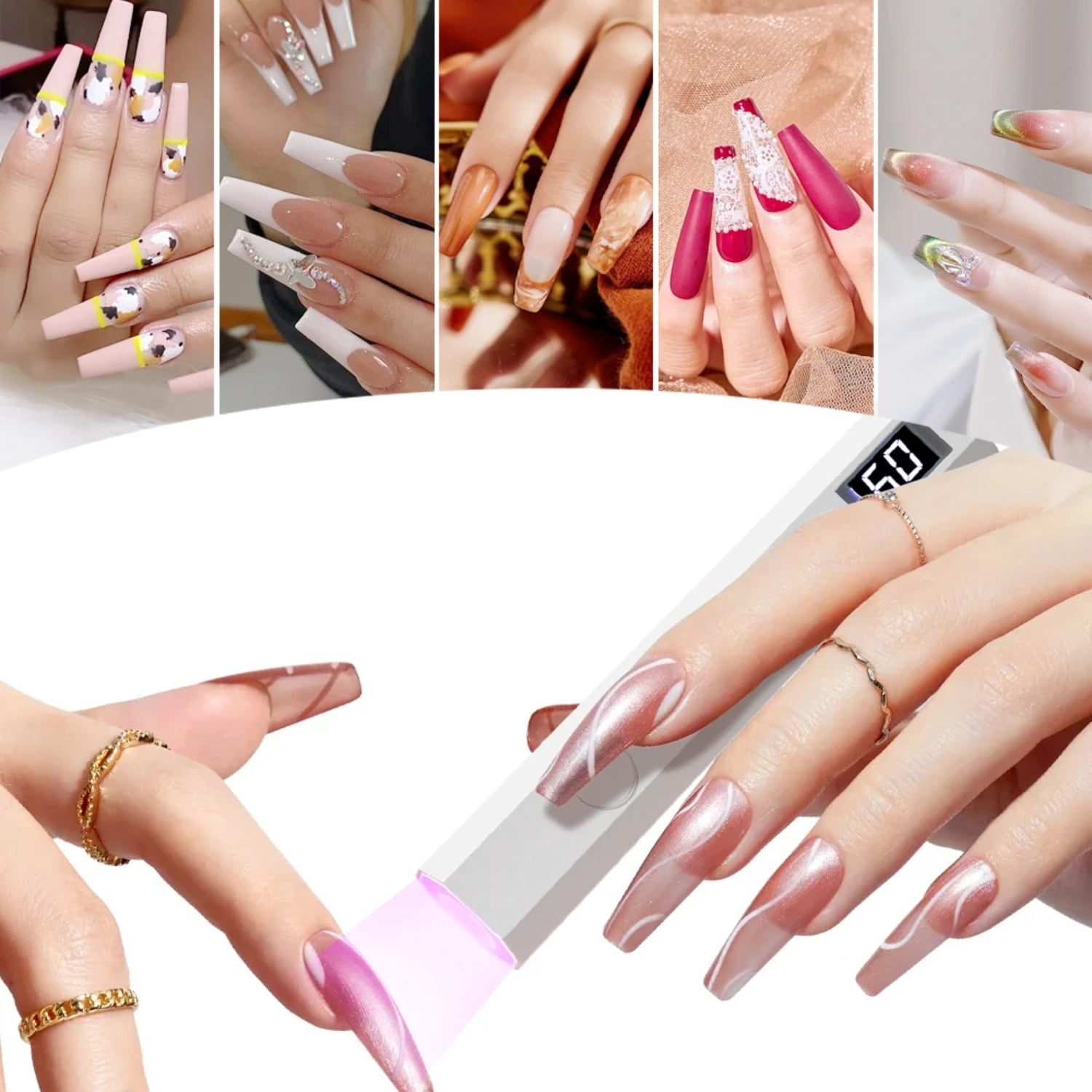 YIKOOLIN Handheld UV/LED Light for Nails 12W Portable Mini UV Light for Gel Nail 2 Timer Setting LED Nail Lamp Home Use