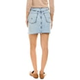 thumbnail image 2 of HUDSON Womens Blue Frayed Short Pencil Skirt 29 Waist, 2 of 3