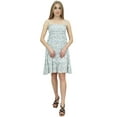 thumbnail image 3 of Bimba Women's Rayon Short Casual Dress Off White Shibori Printed Dresses - 4, 3 of 6