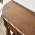 thumbnail image 3 of Mesa consola de madera maciza con cajones, mesa consola en forma de media luna, mesa consola clásica con estante de almacenamiento, mesa de sofá semicircular para sala de estar (23,6 pulgadas),1, 3 of 3