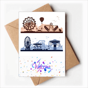 Amusement Park Facilities Outline Welcome Back Greeting Cards Envelopes Blank