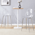 thumbnail image 3 of Noble House Modern Minimalist Bar Stool Set of 2,Integrated Backrest,Silver, 3 of 10