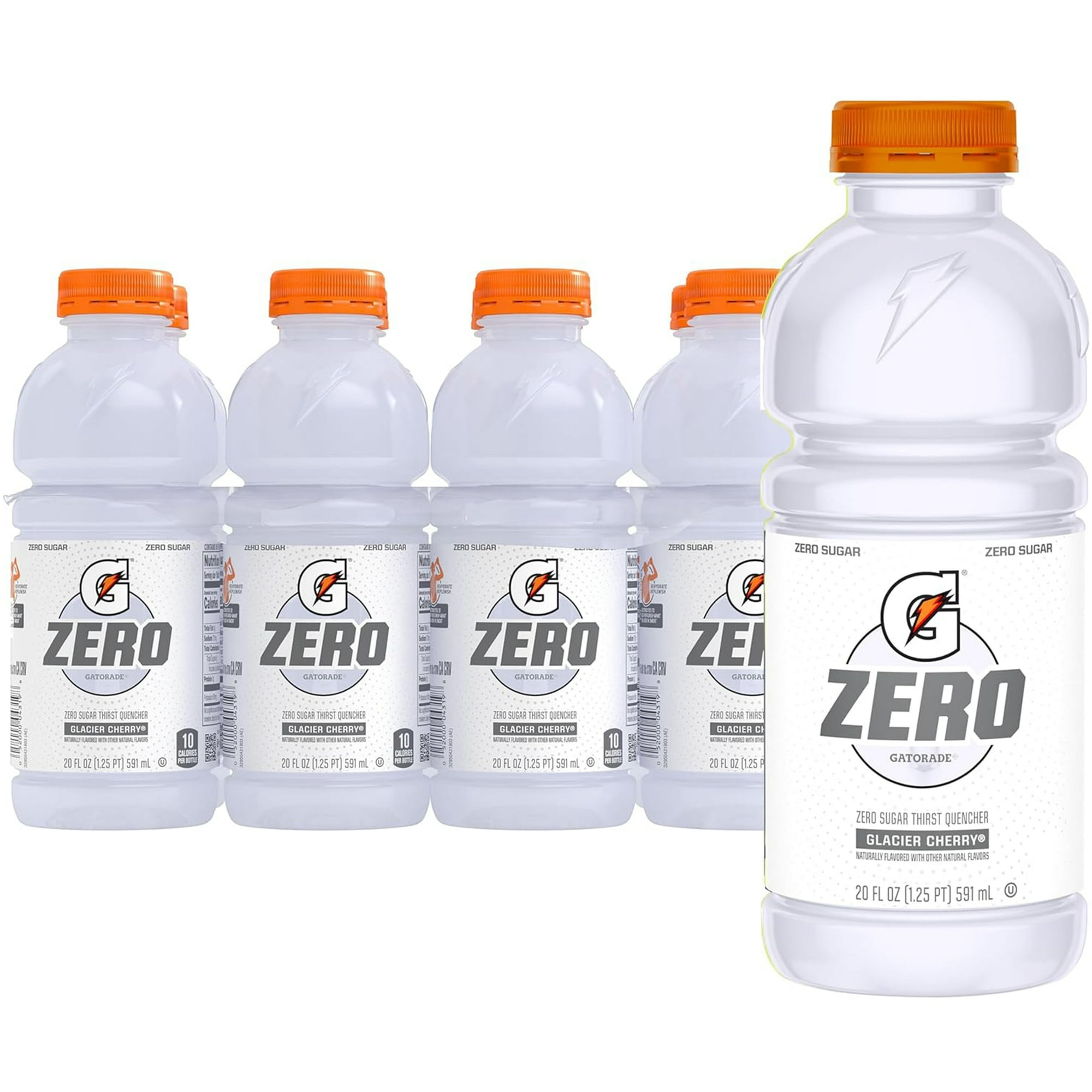 Gatorade Zero Sugar Thirst Quencher Sports Drinks, Glacier Cherry, 20 fl oz, 8 Count Bottles