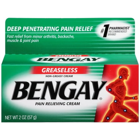 Rub 2 Ounce Cream - 36 PACKS : Bengay Greaseless, Pain Relieving Cream, 2 Ounce