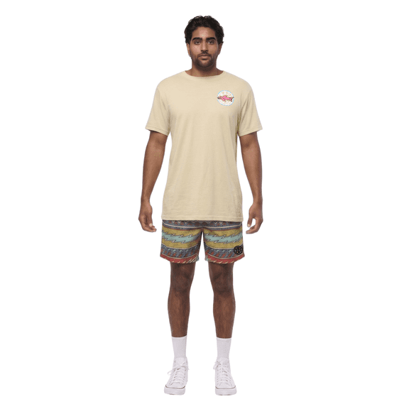 Maui and Sons Mens Boardshorts Sunday Stripe Slate Striped Swim Trunks
