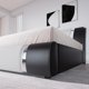 thumbnail image 5 of Bed frame with iron plate trim, faux leather upholstered platform bed with adjustable headboard and sturdy wooden slats My Lux Decor Round, 5 of 9