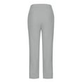 thumbnail image 5 of UYISJ Women's Summer Casual Linen Pants Elastic Waist Relaxed Fit Straight Leg Crop Pants Beach Trousers with Pockets Gray L, 5 of 6