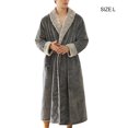 thumbnail image 1 of mmirethe Peignoir Polyester Homme Grande Taille Épais Robe à Capuche Corail Robe de Nuit Chaude Confortable Douce Vêtements Automne Gris Homme L, 1 of 8