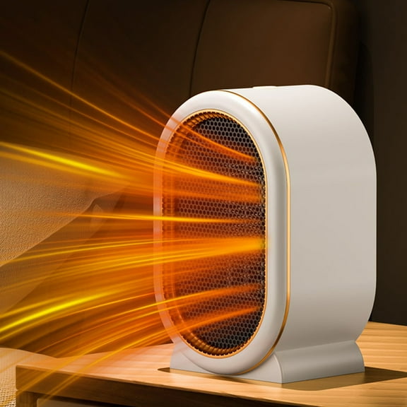 Mini Desktop Heater with Safety Protection, 1200W PTC Ceramic Heating, 2 Heat Settings, Compact