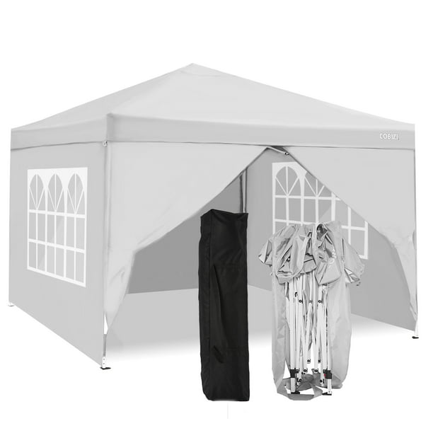 Cobizi 10'x10' Outdoor Canopy Tent Waterproof Pop Up Backyard Canopy Portable Party Commercial Instant Canopy Shelter Tent with 4 Sidewalls Carrying Bag for Wedding Picnics - Walmart.com