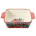 thumbnail image 2 of The Pioneer Woman Dazzling Dahlias 8-inch Ceramic Red Square Baker Dish, 2 of 5