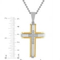 thumbnail image 3 of Mens 1/5 Ctw Lab-Grown Diamond Two-Tone Stainless Steel Cross Pendant Necklace - Brilliance Fine Jewelry, 3 of 5
