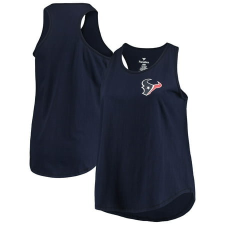 Women's Fanatics Branded Navy Houston Texans Plus Size Racerback Scoop Neck Tank Top