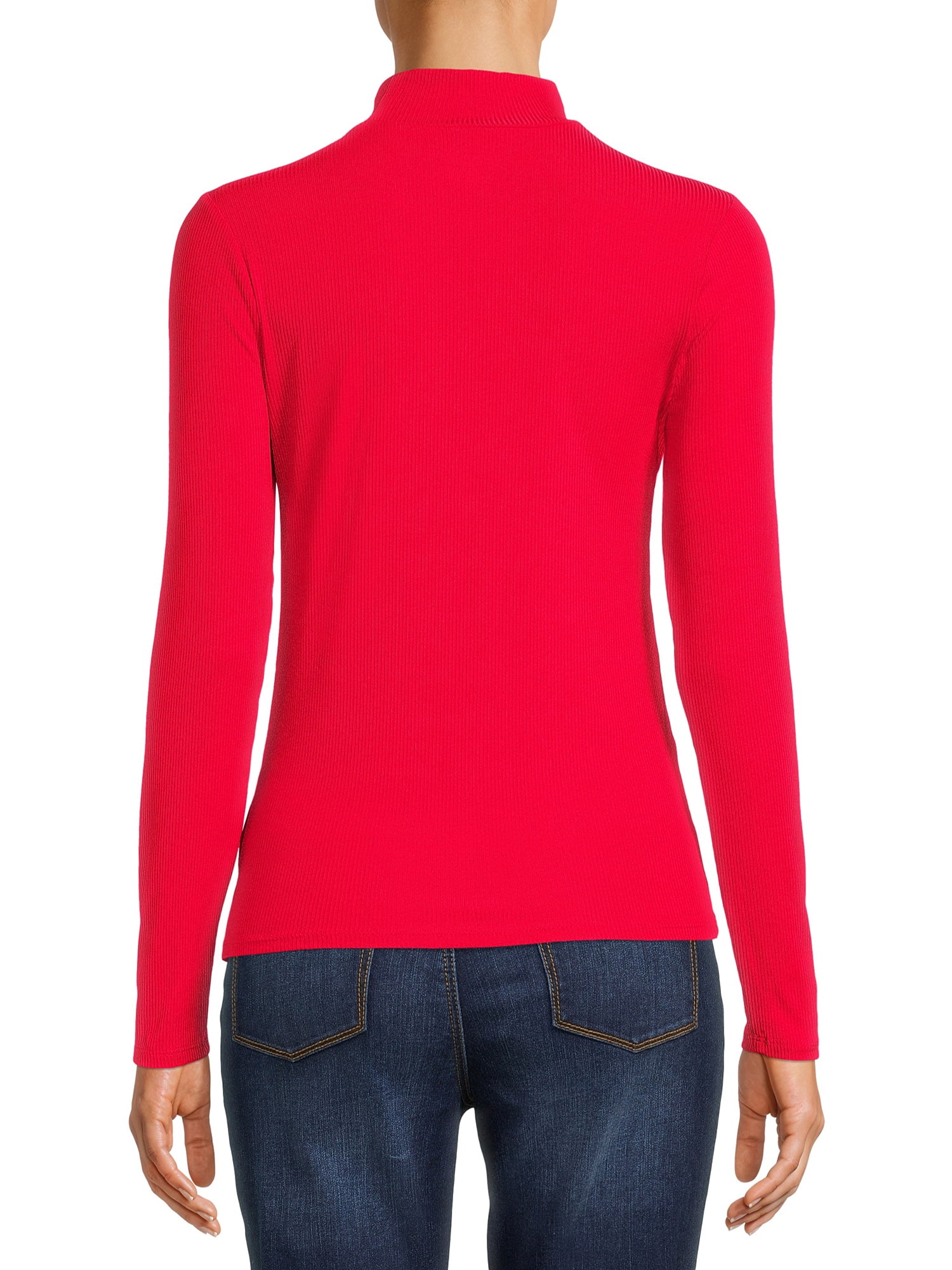 No Boundaries Women's Juniors Long Sleeve Mock Neck Top, 2-Pack