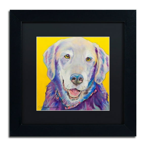 Trademark Fine Art "Willie" Canvas Art by Pat Saunders-White, Black Matte, Black Frame