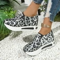 thumbnail image 3 of Mepaouo Slip on Platform Sneakers for Women 2025 Leopard Print Chunky Wedge Loafers Walking Work Shoes, 3 of 8