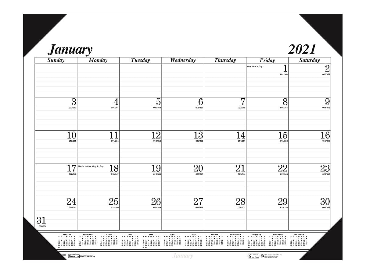 Blue Sky 2021 17 x 22 Desk Pad Calendar, Economy, White 1240221