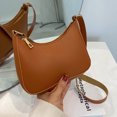 thumbnail image 2 of Bolso de hombro para mujer Vintage Color sólido PU Underarm Hobos Bolsos Marrón, 2 of 6