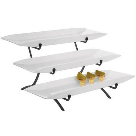 

Cal Mil SR1033-13 3 Tier Long Platter Display Black