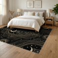 thumbnail image 3 of ODIKA 6'x9' Washable Area Rug Tarot Gothic Details Phase Arch Mystical Motifs Goth Minimalist Refined for Dining Room, Under Table, Office Décor, Non-Slip Chair-Friendly, 3 of 7