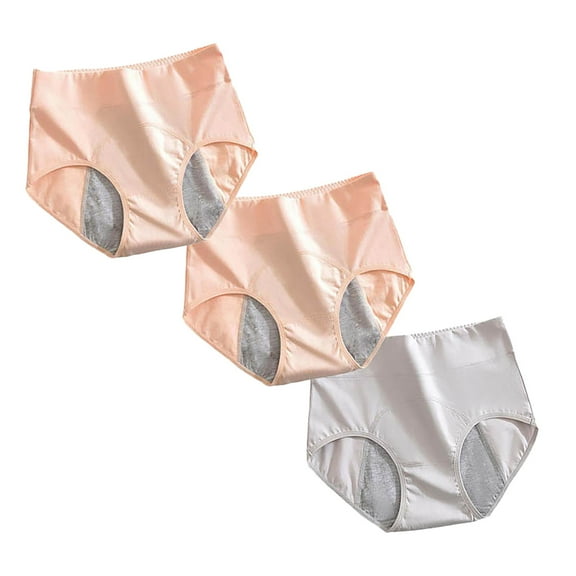 Audhol Period Panties! Womens High Waisted Bikini Underwear Smooth Hipster Underwear Breathable Ladies Period Underwear Beige L