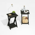 thumbnail image 5 of Furinno Modern Simplistic Criss-Crossed End Table, Black Espresso, Set of 2, 5 of 5