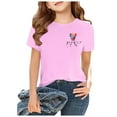 thumbnail image 2 of SXcggal Girls Short Sleeve Shirts Kids Summer Tops Crewneck Tees 3 13 Years Beautiful Cute Fashionable Girl Top, 2 of 5