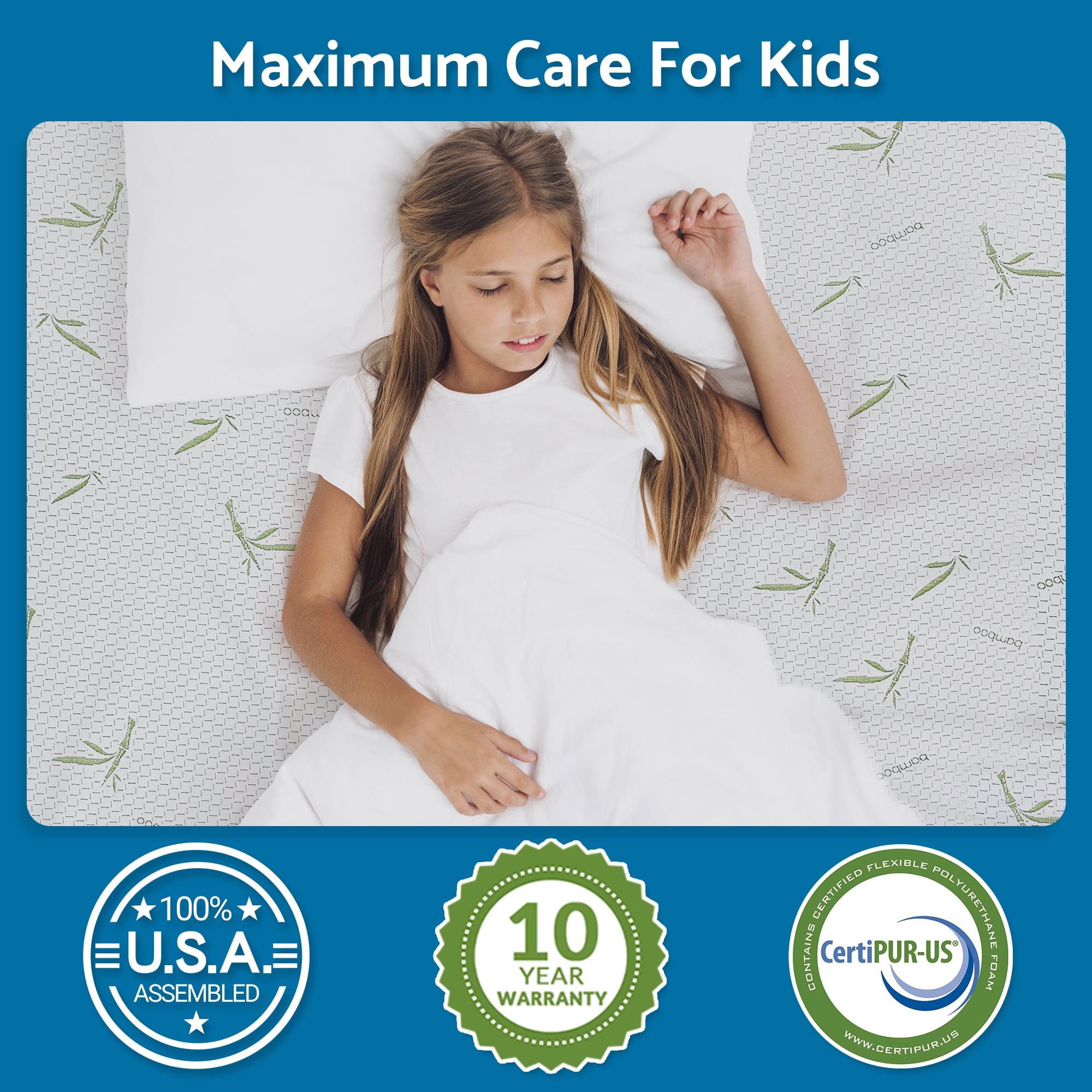 Twin Mattress, 6 inch Green Tea Gel Memory Foam Mattress in a box, Medium Firmness Mattresses, Made in USA