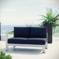 thumbnail image 3 of Modern Contemporary Urban Design Outdoor Patio Balcony Left Arm Corner Sofa, Navy Blue, Aluminum, 3 of 4